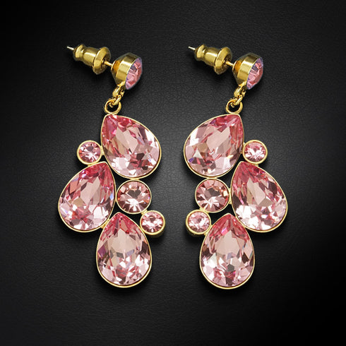Серьги "Fillori Burvība (Light Rose)" с кристаллами Preciosa™